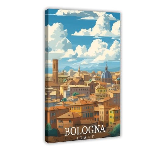 Impression sur toile Italie voyage Bologne tableau déco salon 20x30