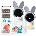 ARENTI 2.5K 5Ghz Wifi Baby Monitor with Two Cameras,Pan Tilt,5 Inch 720P Display,RGB Night Light,3350mAh Battery,One-Touch Call,Cry Detection,Auto Tracking,Night Vision,2 Way Talk,Twins