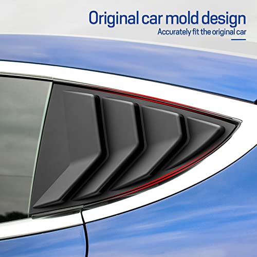 Kungkic For Tesla Model 3 2017-2023 Rear Side Window Louvers Air Vent Scoop Louvers Window Scoop Louvers Covers Abs Sun Rain Shade Vent Sport Style 2Pcs Cool Exterior Decoration (Matte Black) #TOP1