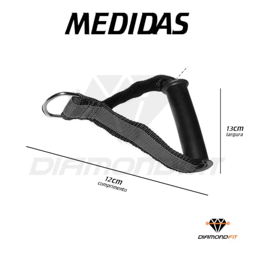 Par Puxador Estribo Nylon de Mão Alça Para CrossOver Manopla Reforçado Remada Academia (Cinza)