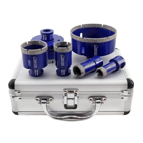 Image of SHDIATOOL Diamond Drill Core Bits Set for Porcelain Hole Saw Cutter for Tile Marble Ceramic Granite 5 /8-inch-11 6pieces(20 /25 /35 /50 /75 /100MM)
