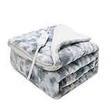 GOQO TOMO Heated Weighted Blanket, with Premium Glass Beads 60' x 80' Electric Heating Blanket 2 in1 Blanket with 12 Heating Levels for Adults Home Use Gradient Gray-H6080