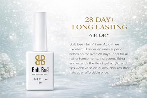 Image of Bolt Bee Professional Natural Acid-Free air dry Primer for Acrylic and Gel Nail Polish, Non Acid Primer for UV Gels Fast Dry Superior Bonding Agent