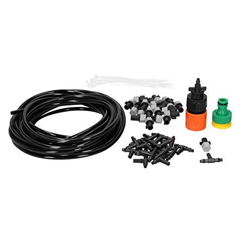 Kit de riego de Goteo de tyenaza, de riego de riego de jardín de 20 m Kit de Boquilla de rociador, de enfriamiento de neblina al Aire Libre portátil para jardín, Invernadero,