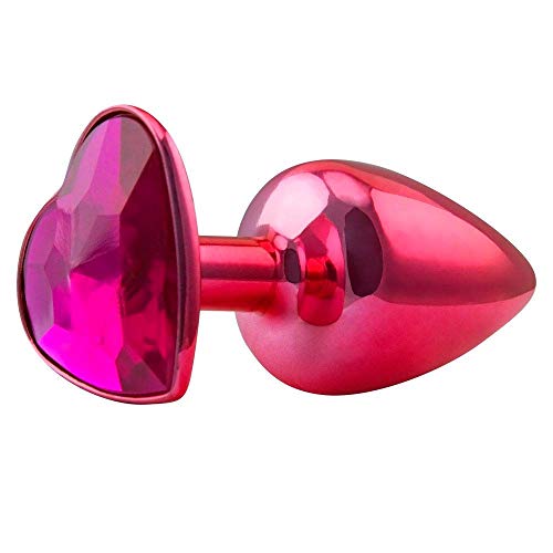 Plug Em Metal Para Iniciantes Em Formato Cônico E Detalhe Cristal Na Base 6,5 X 2,5 Cm Vermelho