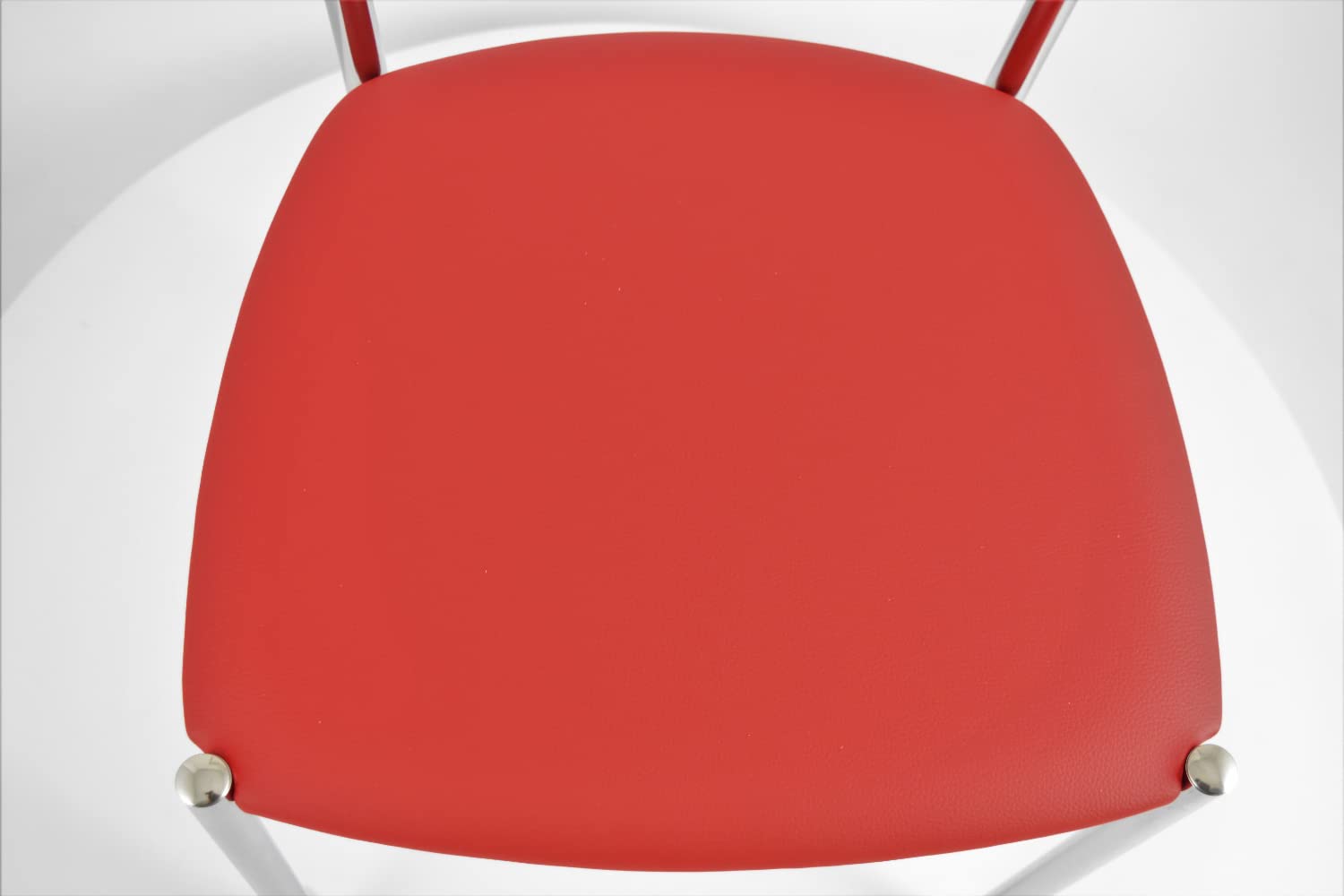 t m c s Tommychairs - Set 2 sgabelli alti modello Elegance per cucina e bar, struttura in acciaio cromato e seduta imbottita e rivestita in pelle artificiale colore rosso