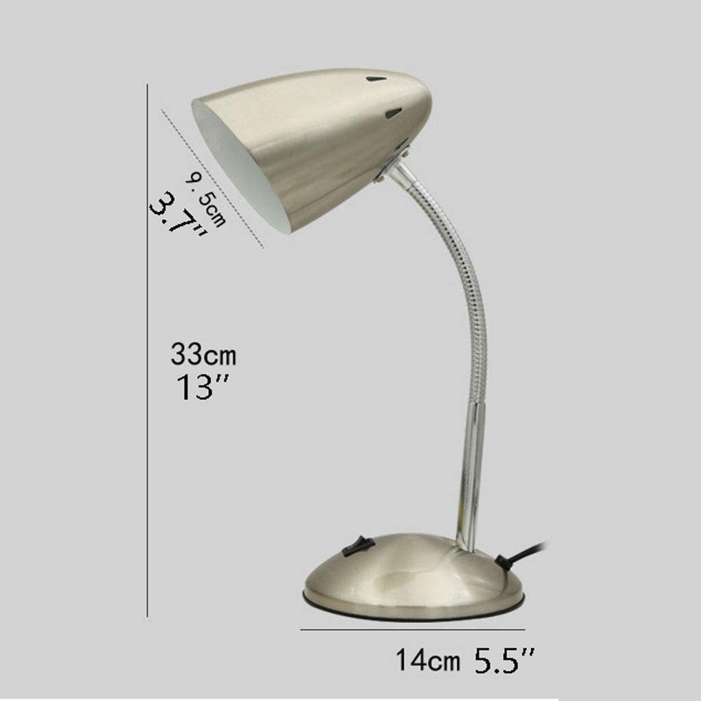 Lampa Biurkowa do Domowego Metalowa Lampa Biurkowa Elastyczne Lampy Biurkowe Z Gęsią Szyją Pielęgnacyjne Studyjne Do Sypialni I Biura Stołowa Czytania Lampa Stołowa do Czytania(Black)