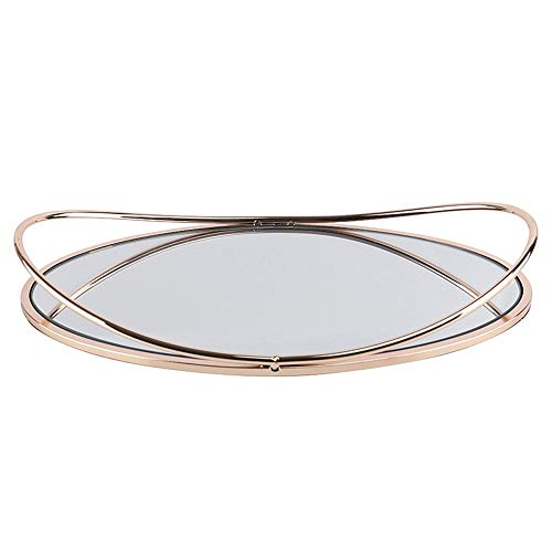 Preisvergleich Produktbild LERDBT Schmucktabletts Metall Rectangle Dekorative Couchtisch Parfüm Wohnzimmer Schöne Moderne Elegante Gold-Küche Serviertablett für Hochzeit und Hause Dekoration (Color : Gold, Size : 34x21x6cm)