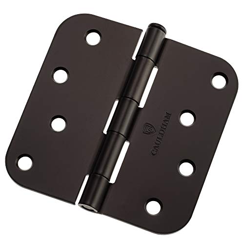 Cauldham (12 Pack) Heavy-Duty 4" Interior Door Hinges With 5/8" Radius Corners - Oil Rubbed Bronze #TOP12