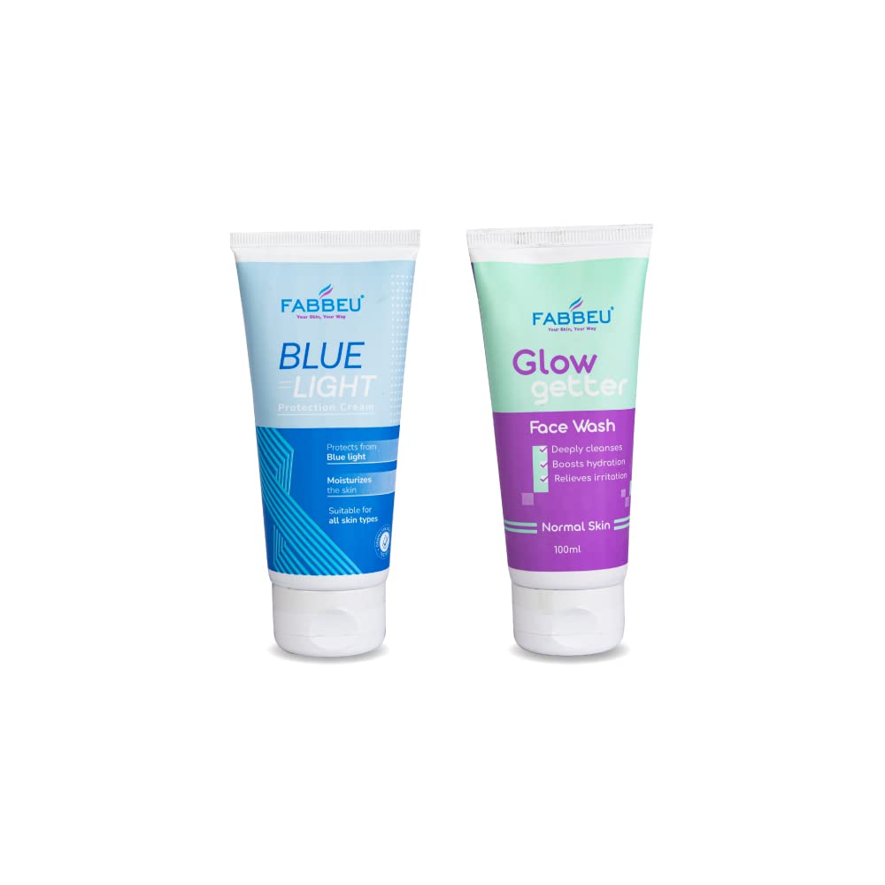 Fabbeu Glow Getter Facewash (100 ml) & Bluelight Protection Cream (100
