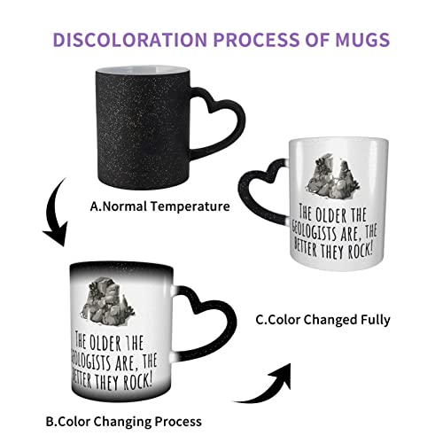 Taza de café Geologist Gift Geologist Geologist Birthday Present The Better They Rock, taza cambiante de color negro en… - Imagen 4