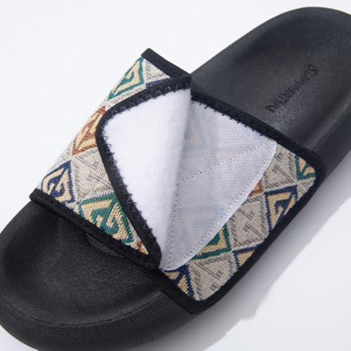 Premium Comfort Fashion Diamond Pattern Slides Flat Sandals Summer Slippers For Men Non Slip Indoor Outdoor Footwear3