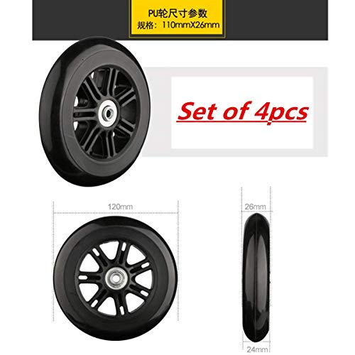 Suitcase Replacement Caster Wheels, (Set of 4) 120x26mm Back Mute Rubber Repair Replacement Luggage Wheel Suitcase Wheels Parts Spinner2