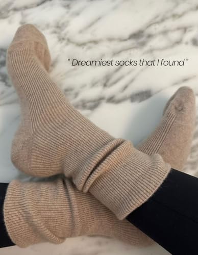 Image of 100% Pure Cashmere Women Ladies Men Sleep Bed Outdoor Socks, Made in Inner Mongolian