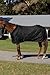 Equinavia Luksus Premium Stable Blanket for Horses | No Fill Lightweight Sheet with Fleece Collar - Black - 72 in