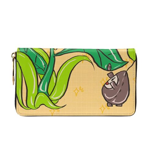 Sunflower seeds and sunflowers Women's Wallet Long Zip Around, Premium Vegan Leather Wallet with 12 Card Holders, Large Capacity,Gift Ready Packaging2