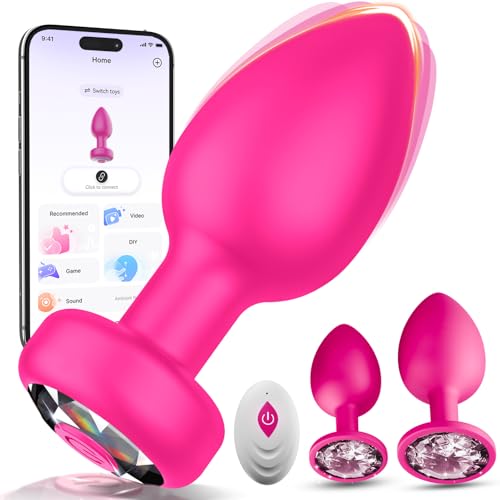 Analplugs Sextoysets Anal Vibratorensets für Frauen mit Fernbedienung, 10 Modi Mini Vibration für Frauen Vielseitige Größen für Einsteiger APP Vibrator Silikon Dildo Klein Paarvibrator Vibro ei
