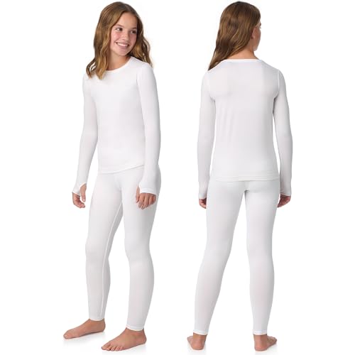 Image of Cuddl Duds Lightweight 2 Piece Active Base Layer Matching Sets for Girls