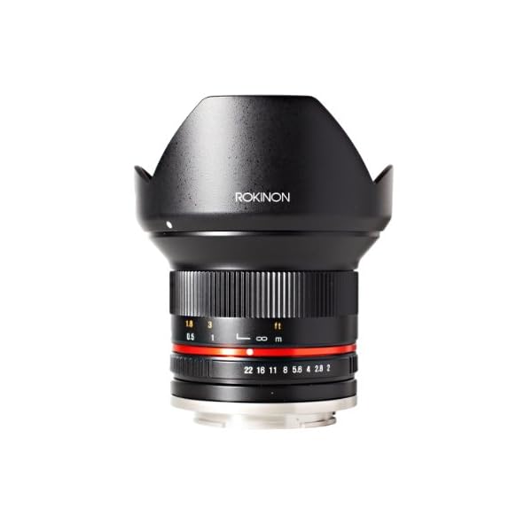 Rokinon 12 mm F2.0 NCS CS Ultra-Weitwinkelobjektiv für Fuji X Mount Digitalkameras (RK12M-FX) (schwarz)