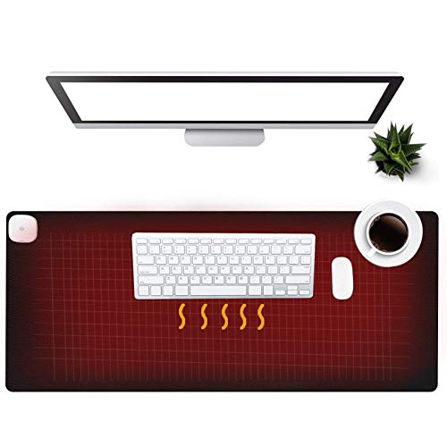 31"x13" Touch Control Warm Desk Pad, 3 Speeds, Black