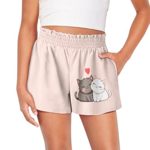 Girls Flowy Athletic Shorts 3-16 High Waisted Sport Shorts for Girls Gym Workout