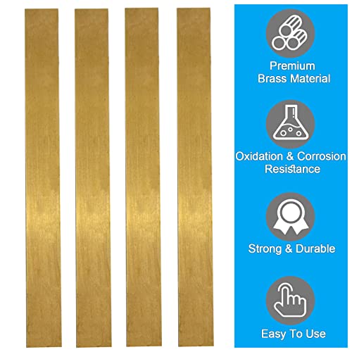 Brass Strip, Brass Shim Stock Assortment, 1" Width X 6" Length, 0.002", 0.004", 0.006", 0.008", 0.012" And 0.016" Thickness, 6 Pieces #TOP1
