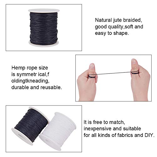 Ph Pandahall 200 Yards 1Mm Waxed Cotton Thread Cords Jewelry Thread Beading String Spool For Braiding Necklace Bracelet Jewelry Making Macrame Supplies Ornaments Hanging (Black & White) #TOP2