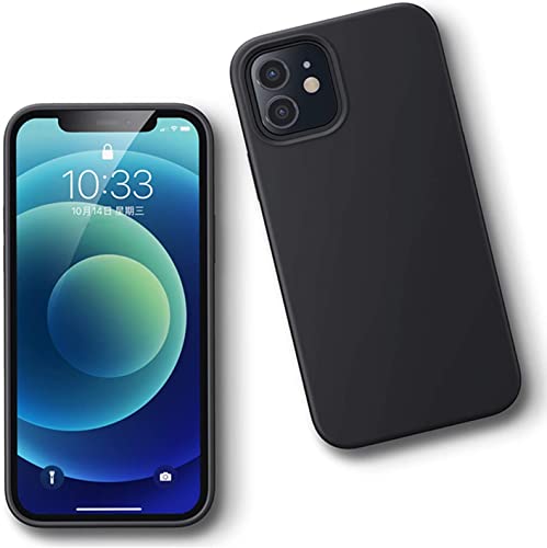 Coque iPhone 12 / 12 Pro en silicone liquide noir protection ultra fine