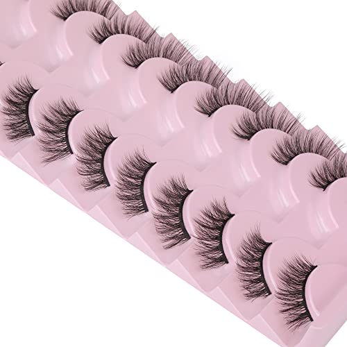 Fanxiton Half Lashes Natural Look Wispy Cat Eye Lashes 3D False Eyelashes Fluffy Soft 10 Pairs 15Mm Short Faux Mink Lashes Sets Pack #TOP3