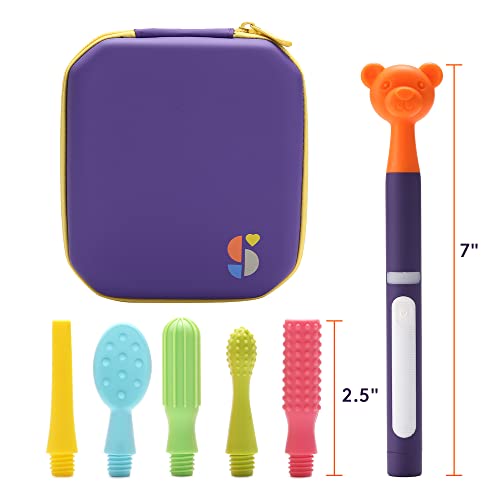 Special Supplies Buzz Buddy Oral Stimulation Kit With 6 Soft Textured Interchangeable Heads, Calm Sensory Needs, Support Speech, And Stimulate Self Feeding, Gentle Vibrations #TOP4