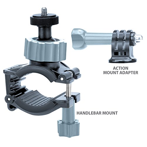 Usa Gear Handlebar Action Camera Mount With Tripod Screw And Action Style Mounting - Perfect For Atvs , Motocross , Bicycles , Bmx , Boats , Snowmobiles And More #TOP1