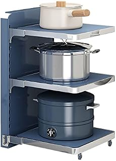 Kitchen Cupboard Organiser Storage Pot & Pan Racks 3 Tiers Adjustable Saucepan Holder Kitchen Cookware Shelf Under Cabinet Kitchenware Tidy Stand