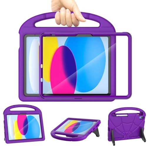 Coque enfant iPad A16 11 génération 2025 Mansiruyi antichoc violette