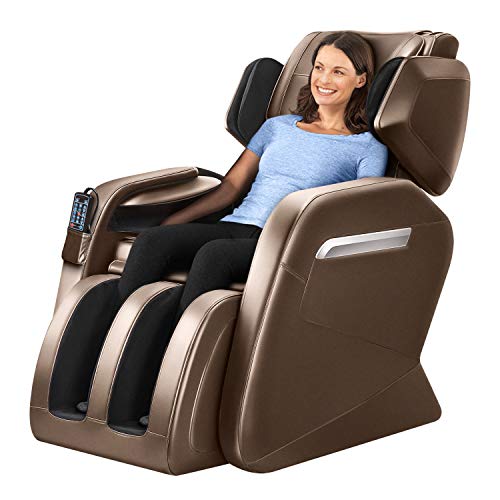 Massage Chair, Zero Gravity & Air Massage, 3D Massage Chairs Full Body, Foot Roller, Shiatsu Recliner with Heater Foot Roller and Vibrating Brown