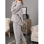 Jenkoon Winter Warm Pajamas For Women Coral Fleece Pajamas Set Flannel Sleepwear 2 Piece Loungewear - Image 3