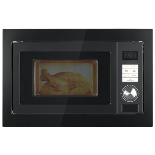 SMETA Microondas Encastrable Digital, Integrable Built-In, 900W, 25L, Táctil, Grill 1000W, 8 Funciones Preconfiguradas, Temporizador, Plato Giratorio de 31,5 cm