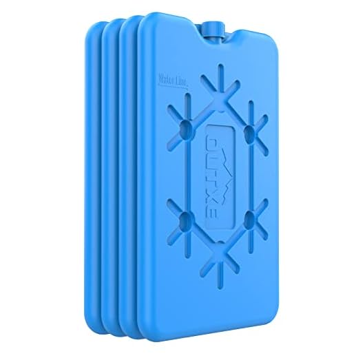 OUTXE Ice Packs for Lunch Box 4 -Pack Reusable Ultra-Thin Freezer Packs Long-Lasting Cool Packs for Coolers, Keep Food Fresh and Cold in Lunch Boxes and breastmilk Bags - 4 Pack (Blue)