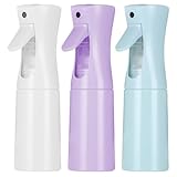 Multifunctional Fine Mist Water Spray Bottle, 3 Pcs 200ml Hair Spray Bottles, Continuous Fine Mist Spray Bottle for Salon Hairdressing Plants Cleaning Skin Care Home Clean (Blue, Purple, White)