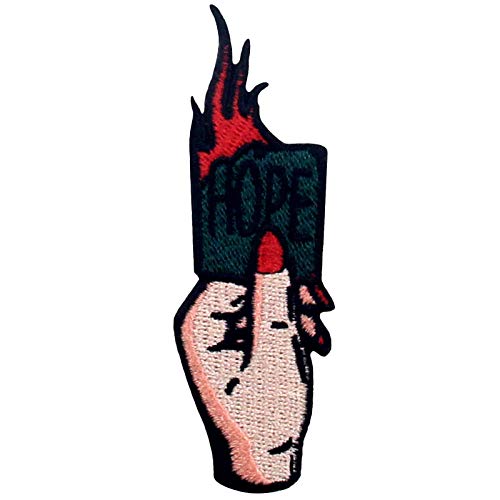 Burning Hope No Hope Nope Patch Embroidered Applique Iron On Sew On Emblem