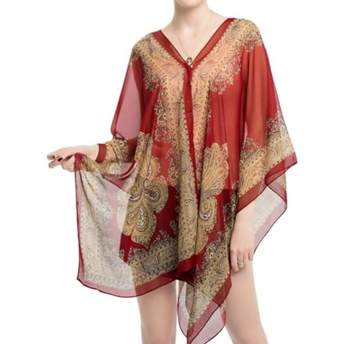 French Sun Protection Shawl, Lady Fashion Casual Beach Shawl,Sun Protection Chiffon Shawl for Women,Travel Scarf Wrap