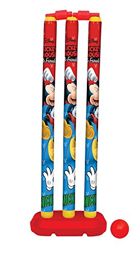Image of KIDIVO Plastic Cricket Set with Stump and Ball Playing Set for 2-5 Year Kids(Size:- Big, Multicolor) (Mickey Mouse)