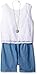 Amy Byer Girls' Lace Popover Denim Romper