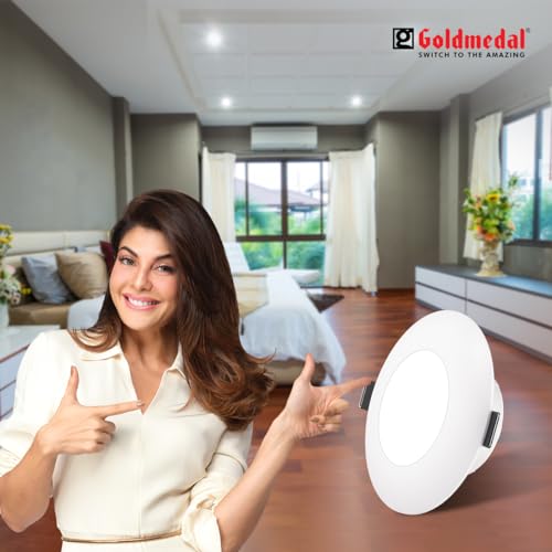 Image of Goldmedal Atom Mini 3W LED Downlight with Junction Box for Home & Cabinet | Recessed Surface Downlight for False Ceiling |120 Beam Angle|Cut-Out Size: O2.25 Inch |Cool Daylight (6500K)-Pack of 4