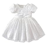 MITUN SEMI White Toddler Baby Girls Dress Flower Girl Dress Tulle Lace Birthday Baptism Party Tutu Ball Gown 2-3T