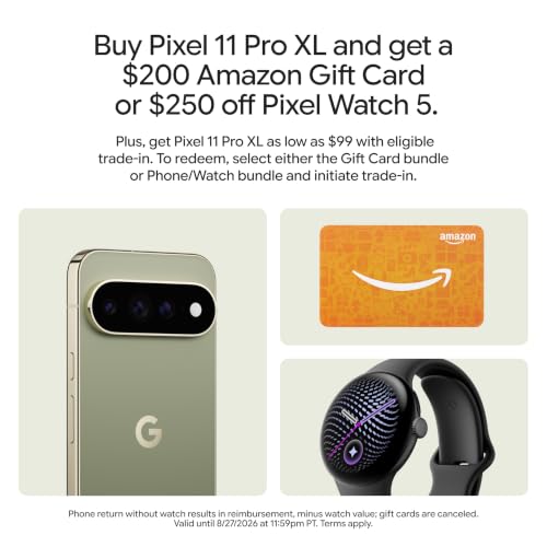 Image of Google Pixel 11 Pro XL - Olive - 256 GB with $200 Amazon Gift Card