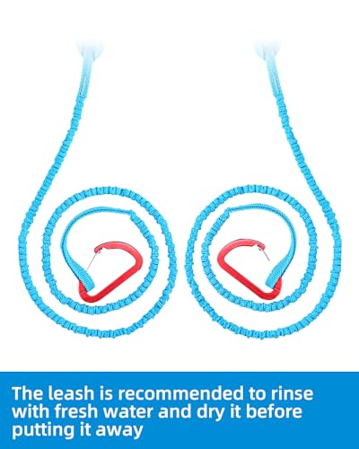 image for OCEANBROAD Kayak Paddle Leash with D-Ring Stretchable Bungee Strap Lan