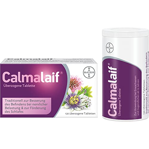 Calmalaif - pflanzliches Arzneimittel mit Extrakten aus 4 Heilpflanzen - bei Stressbeschwerden wie innerer Unruhe und Anspannung - 1 x 120 Tabletten