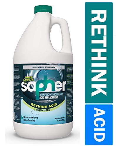 SAPHER MURIATIC ACID | HYDROCHLORIC ACID REPLACEMENT | MULTIPURPOSE CLEANER | POOL & SPA PH REGULATOR (1 Gallon)