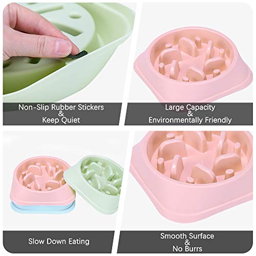 Dog Slow Feeder, rutschfestes Puzzle-Haustier Langsamere Futterfütterungsgerichte, langlebig, um Erstickungsgefahr zu vermeiden, Grün
