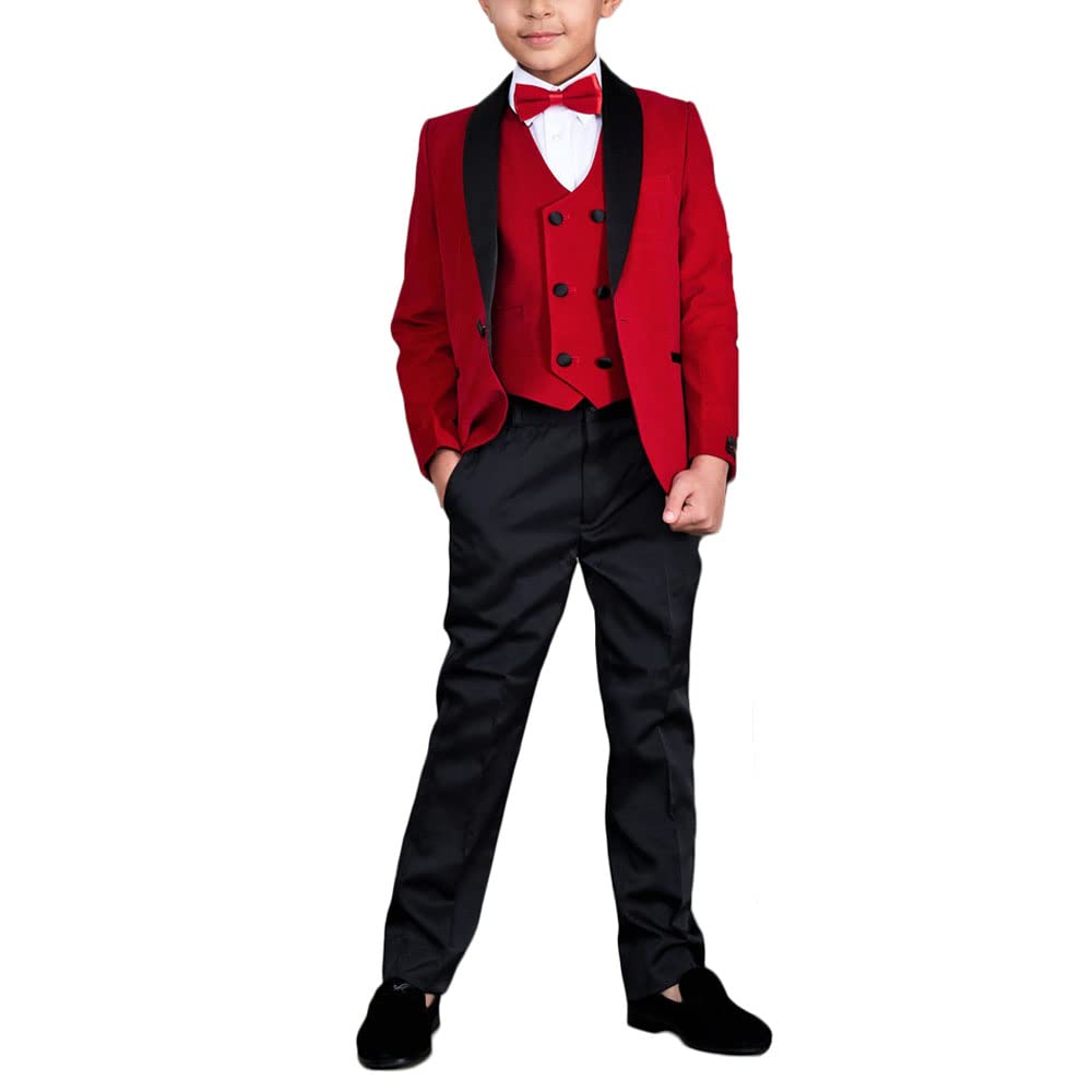 3-częściowy formalny zestaw garniturów dla chłopców Silm Fit Dresswear Boy Garnitury ślubne dla chłopców na imprezę, Fioletowy, 14 lat